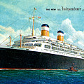 USS Independence SS Constitution Postard 1951 Painting by Unknown USS Independence SS Constitution Postard 1951 Painting by Unknown