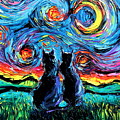 Van Gogh's Cats Painting by Aja Trier Van Gogh's Cats Painting by Aja Trier
