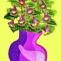 Vase of purple flowers by Lorena Cassady