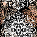 Verona - Artistic White Cream Mandala Pattern in Black Background Digital Art by Sambel Pedes Verona - Artistic White Cream Mandala Pattern in Black Background Digital Art by Sambel Pedes