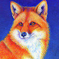 Vibrant Flame - Colorful Red Fox Painting by Rebecca Wang Vibrant Flame - Colorful Red Fox Painting by Rebecca Wang