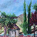 View from Maurice Carrie Winery Painting by Roxy Rich View from Maurice Carrie Winery Painting by Roxy Rich
