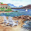 View Just For Two Paradise With Two Beach Chairs And Sailboats  by Irina Sztukowski