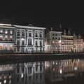 View on Sint-Michielsbrug in the centre of Ghent by the River Leie during the night by Vaclav Sonnek