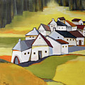 Village near the rapeseed field by Aniko Hencz Village near the rapeseed field by Aniko Hencz