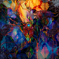 Vivid Blue Floral by Michael Damiani