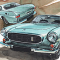 Volvo 1800 E Painting by Yoshiharu Miyakawa Volvo 1800 E Painting by Yoshiharu Miyakawa