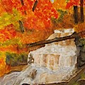 Wagner Falls II Painting by Ann Frederick Wagner Falls II Painting by Ann Frederick