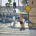 Walking to the Pier - Pacific Beach, San Diego, California Painting by Paul Strahm Walking to the Pier - Pacific Beach, San Diego, California Painting by Paul Strahm