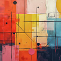 Warm Abstract Geometry - GIA2401-0380-OIL by Jordi Carrio Jamila