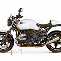 Watercolor BMW NineT PURE motorcyclebb- oryginal artwork by Vart. Painting by Vart Watercolor BMW NineT PURE motorcyclebb- oryginal artwork by Vart. Painting by Vart
