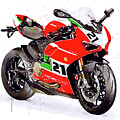 Watercolor Ducati Panigale V2 Bayliss motorcycle, oryginal artwork by Vart. Painting by Vart Studio Watercolor Ducati Panigale V2 Bayliss motorcycle, oryginal artwork by Vart. Painting by Vart Studio