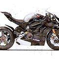 Watercolor Ducati Panigale V4SP 2022 motorcycle, oryginal artwork b Painting by Vart Studio Watercolor Ducati Panigale V4SP 2022 motorcycle, oryginal artwork b Painting by Vart Studio