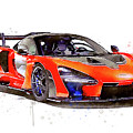 Watercolor McLaren Senna - oryginal artwork by Vart Painting by Vart Watercolor McLaren Senna - oryginal artwork by Vart Painting by Vart