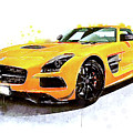 Watercolor Mercedes SLS AMG - oryginal artwork by Vart Painting by Vart Watercolor Mercedes SLS AMG - oryginal artwork by Vart Painting by Vart