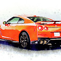Watercolor Nissan GT-R - oryginal artwork by Vart. Painting by Vart Watercolor Nissan GT-R - oryginal artwork by Vart. Painting by Vart