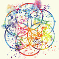 Watercolor - Sacred Geometry For Good Luck Painting by Vart Watercolor - Sacred Geometry For Good Luck Painting by Vart
