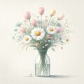 Watercolor Spring Floral 3 by Kim Hojnacki