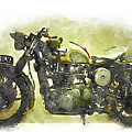 Watercolor Vintage motorcycle by Vart. Painting by Vart Watercolor Vintage motorcycle by Vart. Painting by Vart