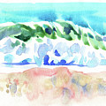 Watercolor Wave On Sea Painting Digital Art by Sambel Pedes Watercolor Wave On Sea Painting Digital Art by Sambel Pedes