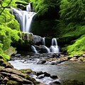 Waterfall and Stream by Randy Wehner