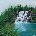 Waterfall On Ridge Painting by David Bigelow Waterfall On Ridge Painting by David Bigelow