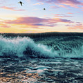 Waves Crashing At Sunset Digital Art by Phil Perkins Waves Crashing At Sunset Digital Art by Phil Perkins
