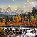 Western Mountain Landscape Autumn Mountain Man Trapper Beaver Dam Frontier Americana Oil Painting by Walt Curlee Western Mountain Landscape Autumn Mountain Man Trapper Beaver Dam Frontier Americana Oil Painting by Walt Curlee