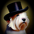 Westie in a Top Hat Portrait by AI Digital