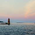 Whaleback Lighthouse - Pastel Skies by Deb Bryce