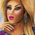 Whimsical Fashion Girl Midnight Psy by Dorothy Lee