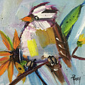 White Crowned Sparrow on a Sunflower Painting by Roxy Rich White Crowned Sparrow on a Sunflower Painting by Roxy Rich