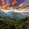 Wildfire Sunset Glacier National Park by Steven Llorca