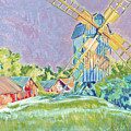 Windmill Lopperstad Painting by Elaine Berger Windmill Lopperstad Painting by Elaine Berger
