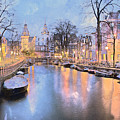 Winter Amsterdam Mixed Media by Alex Mir Winter Amsterdam Mixed Media by Alex Mir