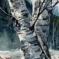 Winter Birch Painting by Kellie Chasse Winter Birch Painting by Kellie Chasse