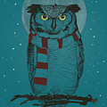 Winter owl II Drawing by Balazs Solti Winter owl II Drawing by Balazs Solti