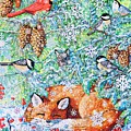 Winter Sleeping Fox Painting by Diane Phalen Winter Sleeping Fox Painting by Diane Phalen