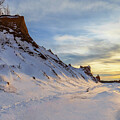 Winter Sunset at Chimney Bluffs by Rod Best