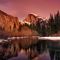Winter Sunset Lights Up Half Dome Yosemite National Park Photograph by Dave Welling Winter Sunset Lights Up Half Dome Yosemite National Park Photograph by Dave Welling