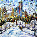 Winter Time In New York Painting by Mirek Kuzniar Winter Time In New York Painting by Mirek Kuzniar