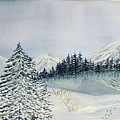 Winter Tree and Mountains Painting by Lisa Neuman Winter Tree and Mountains Painting by Lisa Neuman