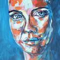 Woman on Blue Painting by Mark Ross Woman on Blue Painting by Mark Ross