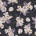 Woodcut Wild Roses Plum Pattern Digital Art by Sand And Chi Woodcut Wild Roses Plum Pattern Digital Art by Sand And Chi