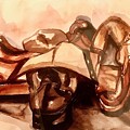 Workin Shoes Painting by Angie ONeal Workin Shoes Painting by Angie ONeal