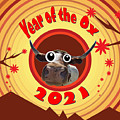 Year of the Ox with Googly Eyes Digital Art by Ali Baucom Year of the Ox with Googly Eyes Digital Art by Ali Baucom