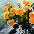 Yellow Roses Painting by Sheila Romard Yellow Roses Painting by Sheila Romard