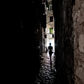 Young Woman Walks Alone Through Spooky Narrow Abandoned Alley In The Night Photograph by Andreas Berthold Young Woman Walks Alone Through Spooky Narrow Abandoned Alley In The Night Photograph by Andreas Berthold