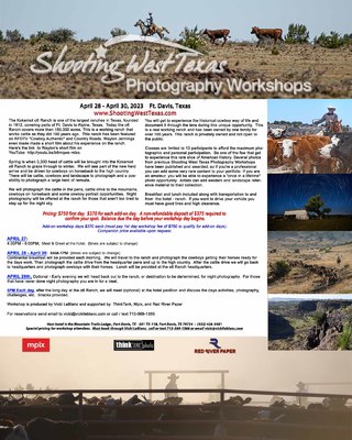 Shooting West Texas Photography Workshop