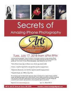 Arts by the Bay Gallery Presents Secrets of Amazing iPhone Photography with Tracey Grumbach